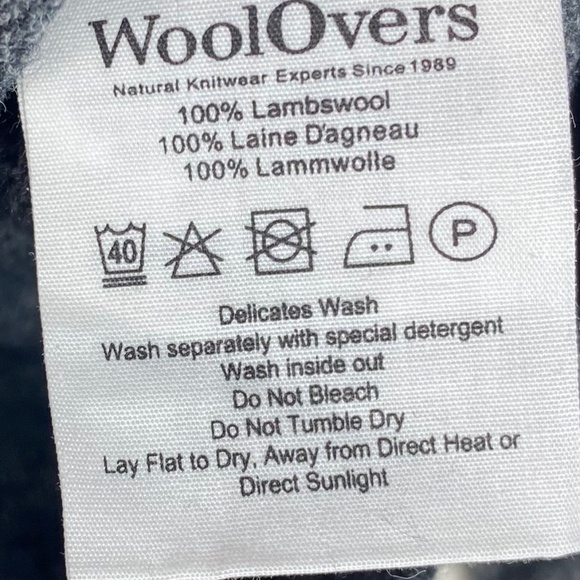 Woolovers Unisex Mens Womens Medium Turtleneck Sweater Lambs Wool Gray - Picture 2 of 2